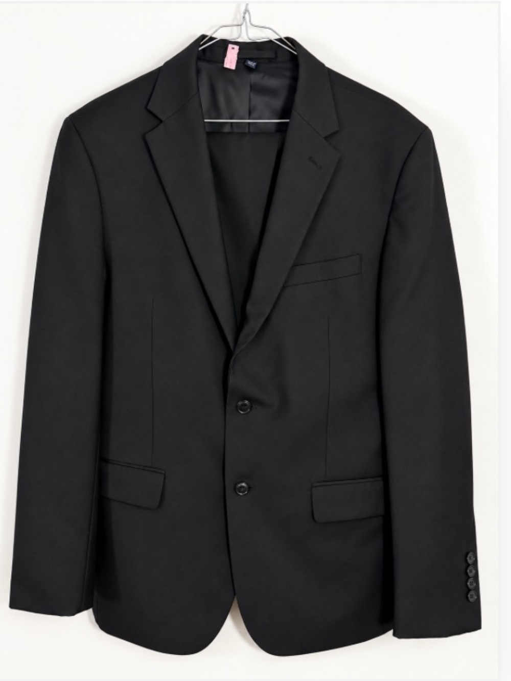 Jos A Bank Men’s 41R Slim Fit 100% Wool Black Suit 34x30 Pant, 
2-Piece Suit